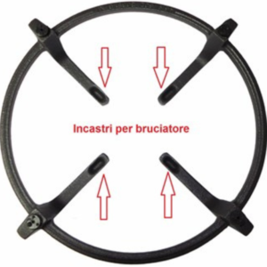 Griglia Ghisa Cucina Tonda Cm.23.2 Piano Cottura Ignis Whirlpool Codice Ricambio 481245838434 C00319145 - immagine 2