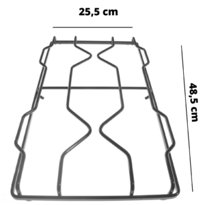 Ariston griglia cucina gas 2 fuochi smaltata nera 48,5 x 25,5 cm - immagine 1