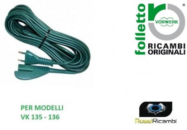 VORWERK FOLLETTO - CAVO ALIMENTAZIONE PER VK 135 - 136 - 10 METRI - ORIGINALE