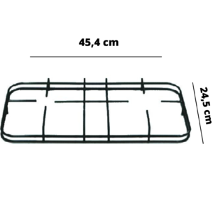 Nardi griglia cucina gas 2 fuochi smaltata nera 45.4 x 24.5 cm - immagine 1