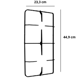 Ricambio griglia cucina a gas piano cottura Hotpoint Ariston Indesit 2 fuochi smaltata nera 44.9 X 23.3 cm - immagine 1