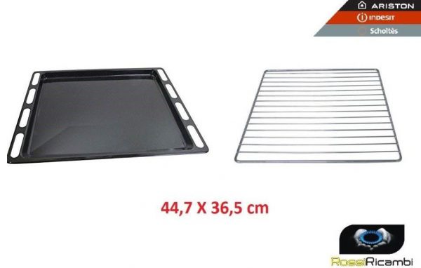 ARISTON INDESIT GRIGLIA E LACCARDA TEGLIA FORNO 447x365 mm - ORIGINALI - 2 PEZZI