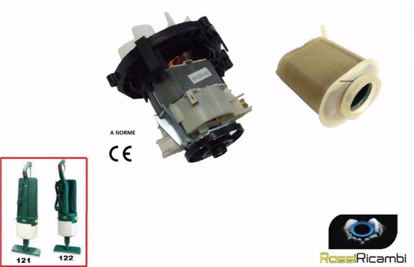 VORWERK FOLLETTO VK121 - VK122 MOTORE DOPPIO CUSCINETTO 300W + FILTRO SILENZIATORE