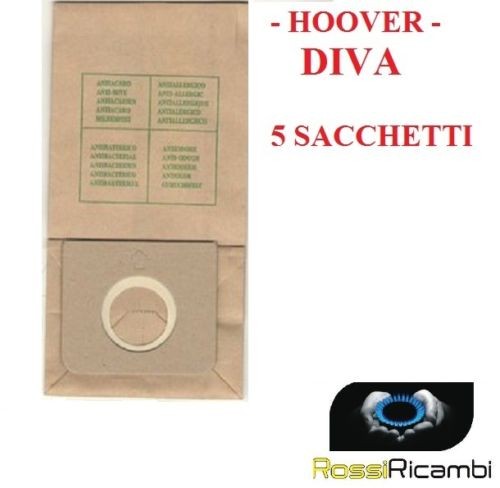 HOOVER - SACCHETTI SCOPA ELETTRICA DIVA TUTTI I MODELLI - 5 SACCHETTI