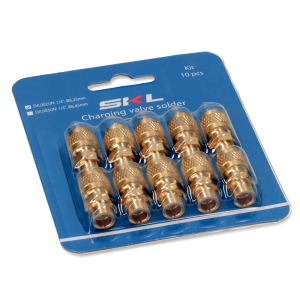 Valvola a saldare 1/4 sae ricambio per ricarica gas freon refrigerante kit 10 pezzi - immagine 1
