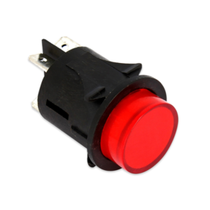 PULSANTE LUMINOSO ROSSO DA INCASSO 16 A BIPOLARE DIAMETRO 24 - 4 FASTON -1 PEZZO - immagine 1