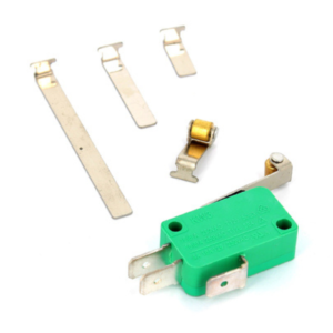 Ricambio microdeviatore mm. 28x16 13a - 3 faston da mm 6,3 con 5 tipi di staffette - immagine 1
