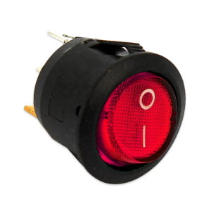 Interruttore tondo luminoso rosso da incasso diametro 20 mm. - 3 faston codice ricambio mt20044r - immagine 1