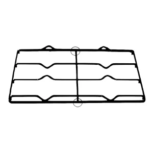 Ricambio Griglia 2 fuochi piattina nera lucida cucina gas Ariston indesit 42.8 X 25.6 cm - immagine 1