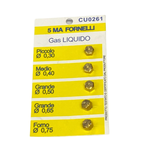 Kit ugelli iniettori cucina Fima 4 fuochi gas gpl filetto 5 ma - immagine 1