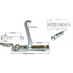 Nardi coppia cerniere porta forno cm. 155 x 22 sportello molle complete di portarullini - immagine 1
