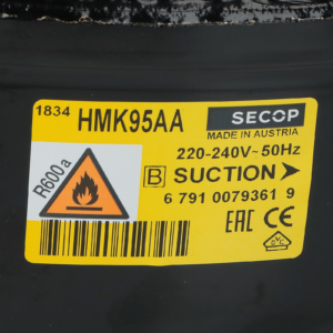 COMPRESSORE FRIGORIFERO SECOP HMK95AA HP 1/6 GAS R600 CILINDRATA 9,60 CC - immagine 2