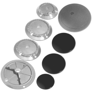 Kit serie ricambio bruciatori e piattelli neri lucidi piano cottura cucina a gas Aeg Electrolux Castor Privileg Rex Zanussi Zoppas 4 fuochi - immagine 1