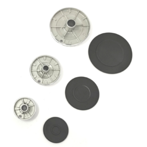Kit ricambio 3 bruciatori e piattelli spartifiamma neri lucidi piano cottura e cucina a gas Franke 3 fuochi - immagine 2