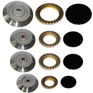STAR SERIE BRUCIATORI + ANELLI SPARTIFIAMMA + PIATTELLI CUCINA GAS 4 FUOCHI - immagine 1