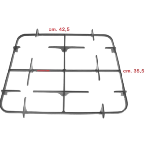 GRIGLIA CUCINA BOMPANI BOREAL 4 FUOCHI NERA CM.42,5 X 35,5 M00393538 - immagine 1