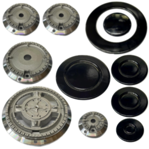 Kit 5 bruciatori +piattelli spartifiamma cucina Glem Gas gas 5 fuochi - immagine 1