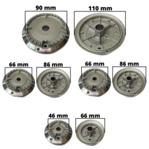 Kit 5 bruciatori +piattelli spartifiamma cucina Glem Gas gas 5 fuochi - immagine 2