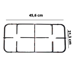 NARDI GRIGLIA CUCINA 2 FUOCHI SMALTATA NERA 45.6 X 21.3 cm - immagine 1