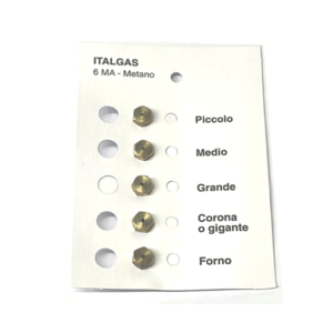 Ugelli iniettori cucina 4 fuochi + forno gas metano filetto 6 ma - immagine 1