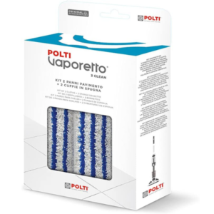 Polti kit 2 panni pavimento + 2 cuffie in spugna Vaporetto 3 clean ricambio originale PAEU0357 - immagine 2