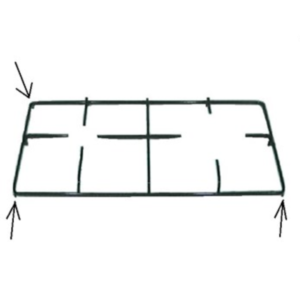 GRIGLIA CUCINA 2 FUOCHI PIANO COTTURA CUCINA GAS LOFRA 50 X 25 CM NERA LUCIDA - immagine 1