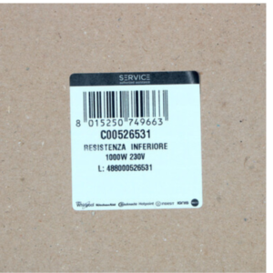 Resistenza inferiore forno Hotpoint Ariston Indesit Whirlpool 1000 W ricambio originale C00857852 - immagine 4