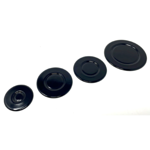 Kit 4 piattelli spartifiamma 4 fuochi neri lucidi cucina gas Candy Hoover - immagine 1