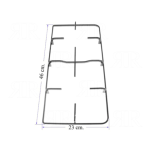 GRIGLIA CUCINA GAS SAMET OCEAN NERA LUCIDA 2 FUOCHI CM 46 X 23 - immagine 1