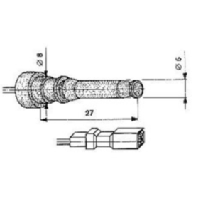 Candeletta elettrodo accensione elettronica Tecnogas cucina gas lunga 27 mm. ricambio compatibile - immagine 3