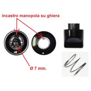 Manopola cucina Hotpoint Ariston Indesit piano cottura nera con ghiera e molla - immagine 2