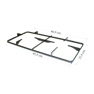 Griglia 2 fuochi smaltata nera 46,9 x 22,4 cm con 2 perni cucina Ariston Indesit - immagine 1