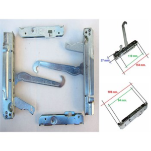 Kit cerniere porta forno con portarullino Candy Hoover Zerowatt Gasfire 9229575 - immagine 2