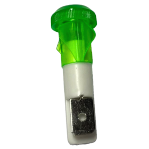 Ricambio spia luminosa 220V testa rotonda Ø 10mm di colore verde - immagine 1