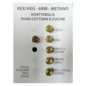 Ugelli piano cottura cucine gas 5 fuochi e forno Rex Aeg gas metano passo 6 MB - immagine 1