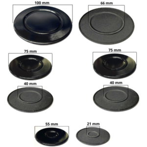 Kit 4 piattelli spartifiamma 4 fuochi neri lucidi cucina gas Beko - immagine 3