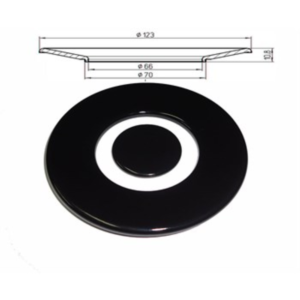 Bruciatore tripla corona piattelli neri lucidi ricambio cucina gas Candy Hoover Zerowatt - immagine 3