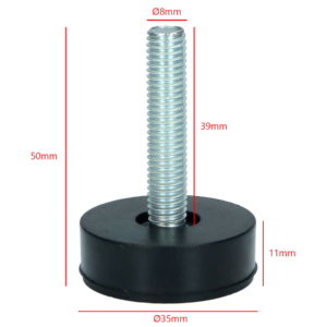 Piedino lavatrice universale Ø8 mm altezza 45 mm ricambio compatibile - immagine 4