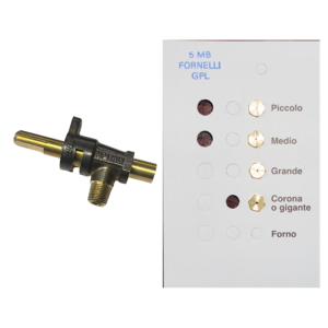 Rubinetto + ugelli 5 MB GPL per fuochi fornello a gas Parker originale - immagine 1