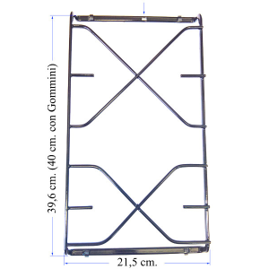 Hotpoint Ariston Indesit griglia cucina 2 fuochi destra smaltata nera 39,5 X 21,5 Cm. - immagine 1