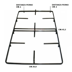 Griglia Rex Electrolux in piattina nera lucida cucina gas 45,5 x 26,8 cm - immagine 1