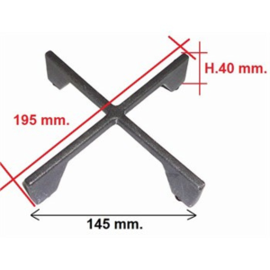 Griglia a croce in ghisa nera satinata cucina foster cm.14 x 14 alta 4 cm - immagine 1