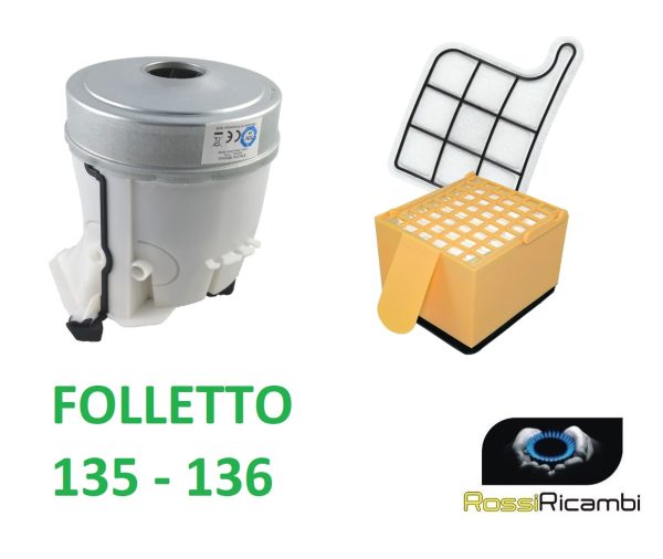 MOTORE + FILTRI FOLLETTO VK135 VK136 VORWERK 900 WATT COMPATIBILE FILTRO HEPA