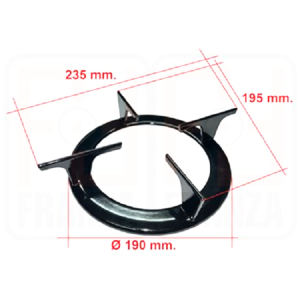 Griglia cucina Hotpoint Ariston 1 fuoco tonda nera diametro cm.19 ricambio originale C00283112 482000031567 - immagine 2