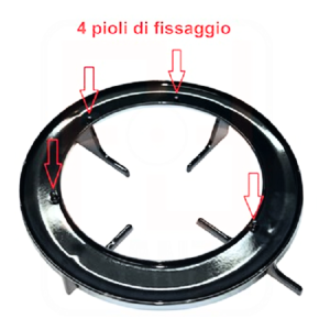 Griglia cucina Hotpoint Ariston 1 fuoco tonda nera diametro cm.19 ricambio originale C00283112 482000031567 - immagine 3