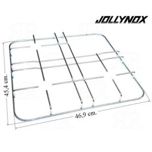 Griglia cucina a gas Jollynox in acciaio cromato 3 fuochi e piastra elettrica 46,9 x 45,4 cm